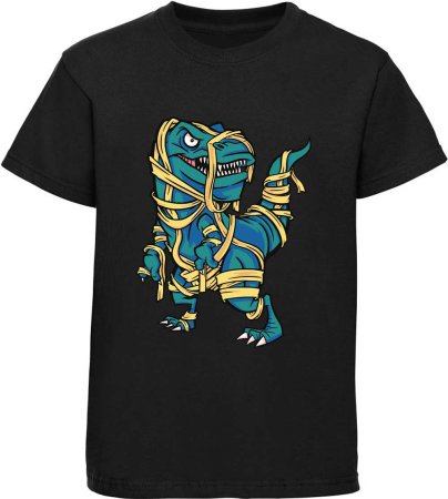 Children's printed t-shirt T-Rex wrapped in paper
